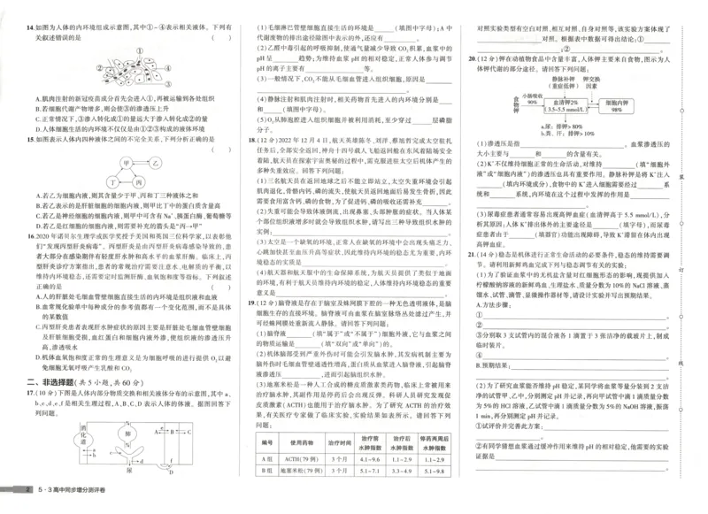 增分测评卷_2026版53五年高考三年模拟高中同步练习选择性必修一二三电子版3.25秋-高中53同步练习册_06.生物_53同步生物选修1RJ