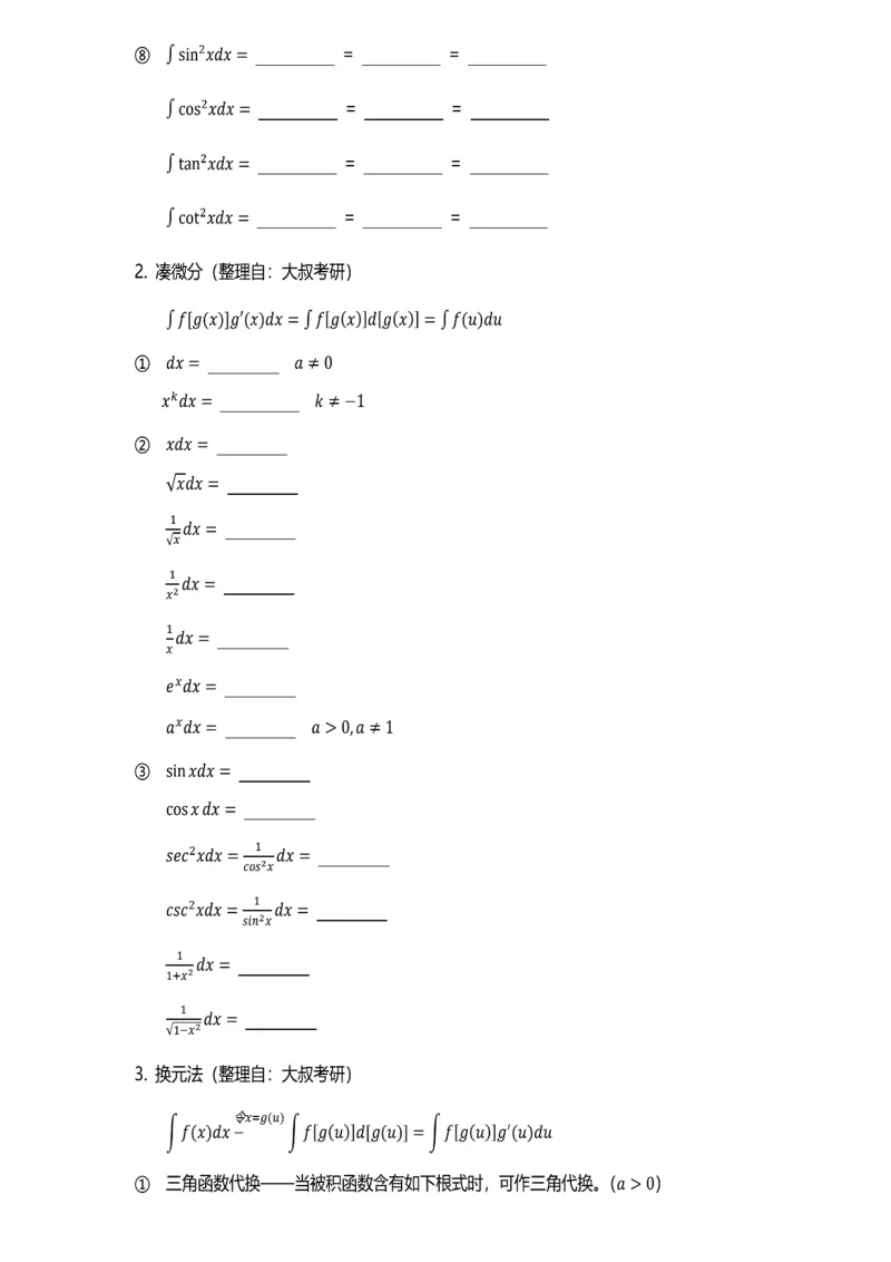 数学公式（积分大全）-默写版_考研_数学_00.公式_25《数学公式》总结_高数公式_2.积分大全