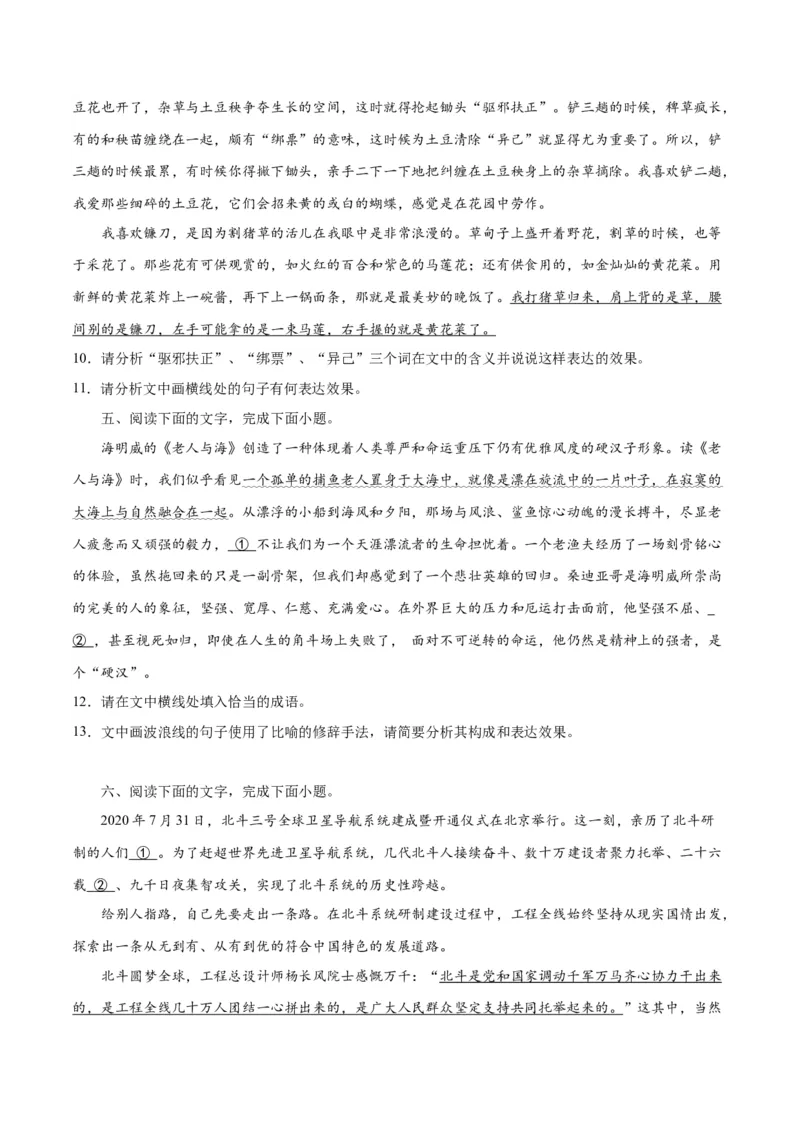 专题26语言的表达效果类新题型（练习）-2024年高考语文二轮复习讲练测（新教材新高考）(原卷版)(1)_1.2025语文总复习_2024年新高考资料_2.2024二轮复习