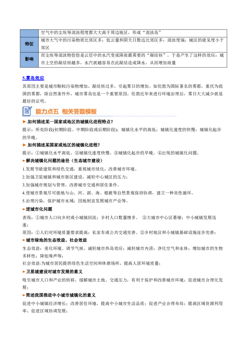 专题14+城镇和乡村（思维导图+4大知识点+5个能力拓展）-上好课2025年高考地理一轮复习知识清单_9.2025地理总复习_2025年新高考资料_一轮复习_2025年高考地理一轮复习知识清单