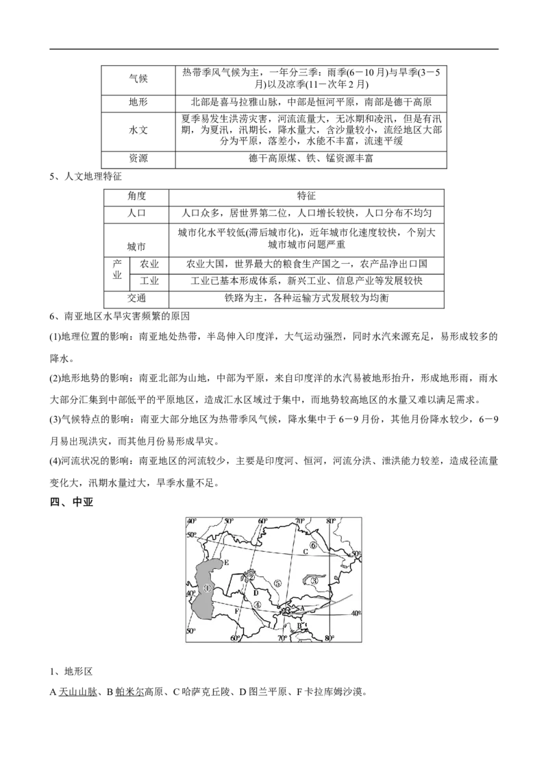 第31讲世界地理(亚洲）-备战2023年高考地理一轮复习讲义+练习（全国通用）（原卷版）_9.2025地理总复习_赠品通用版（老高考）复习资料_一轮复习