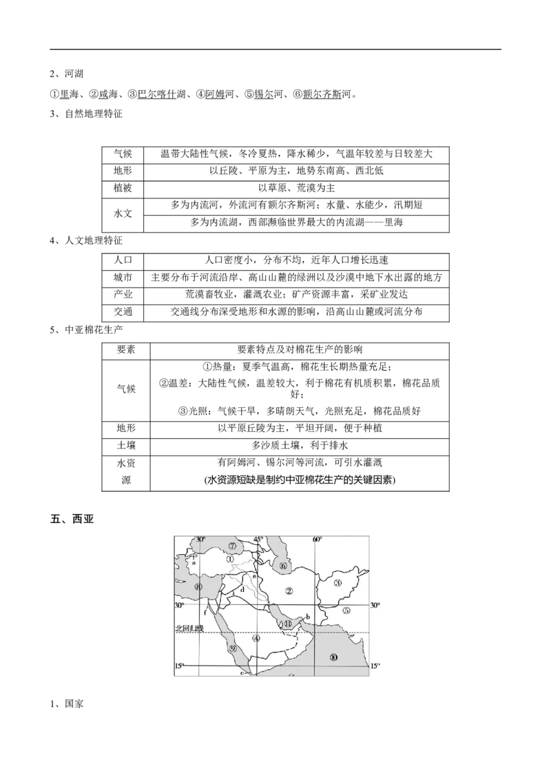 第31讲世界地理(亚洲）-备战2023年高考地理一轮复习讲义+练习（全国通用）（原卷版）_9.2025地理总复习_赠品通用版（老高考）复习资料_一轮复习
