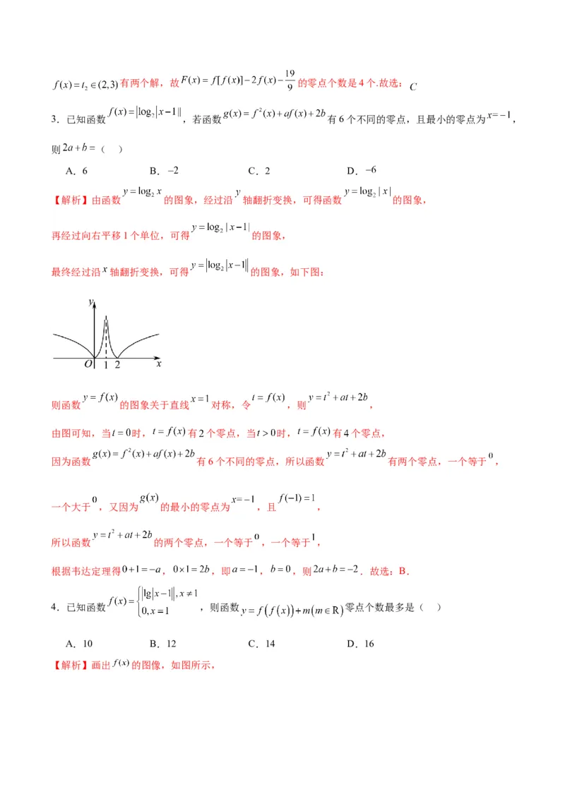 专题21函数嵌套问题(含2021-2023高考真题)(解析版)_2.2025数学总复习_2024年新高考资料_3.2024专项复习_2024年新高考数学之函数专项重难点突破练（新高考专用）