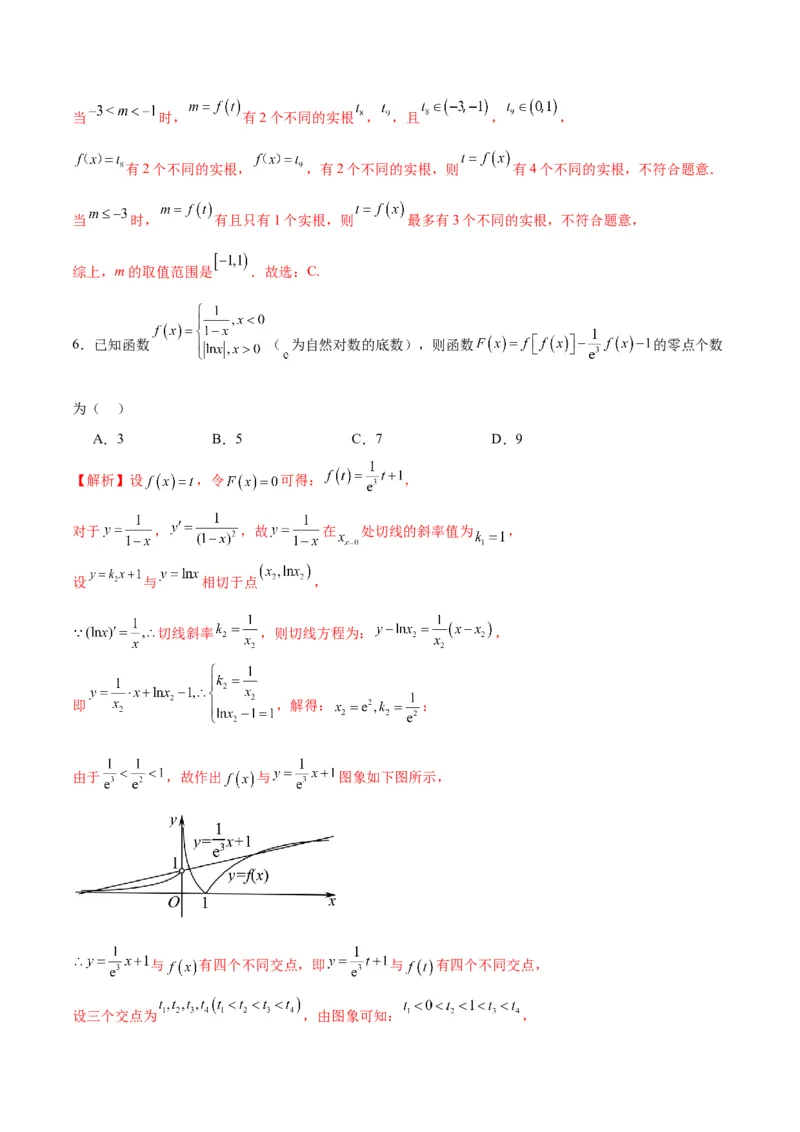专题21函数嵌套问题(含2021-2023高考真题)(解析版)_2.2025数学总复习_2024年新高考资料_3.2024专项复习_2024年新高考数学之函数专项重难点突破练（新高考专用）