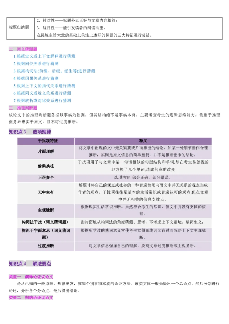 第08讲阅读理解议论文（讲义）-（原卷版）_3.2025英语总复习_2025年新高考资料_一轮复习_2025年高考英语一轮复习讲练测（新教材新高考，含2024年高考真题）_阅读
