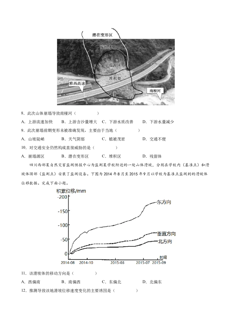 专题10自然灾害-备战2023年高考地理一轮复习精讲精练（原卷版）_9.2025地理总复习_2023年新高考复习资料_一轮复习_备战2023年高考地理一轮复习精讲精练