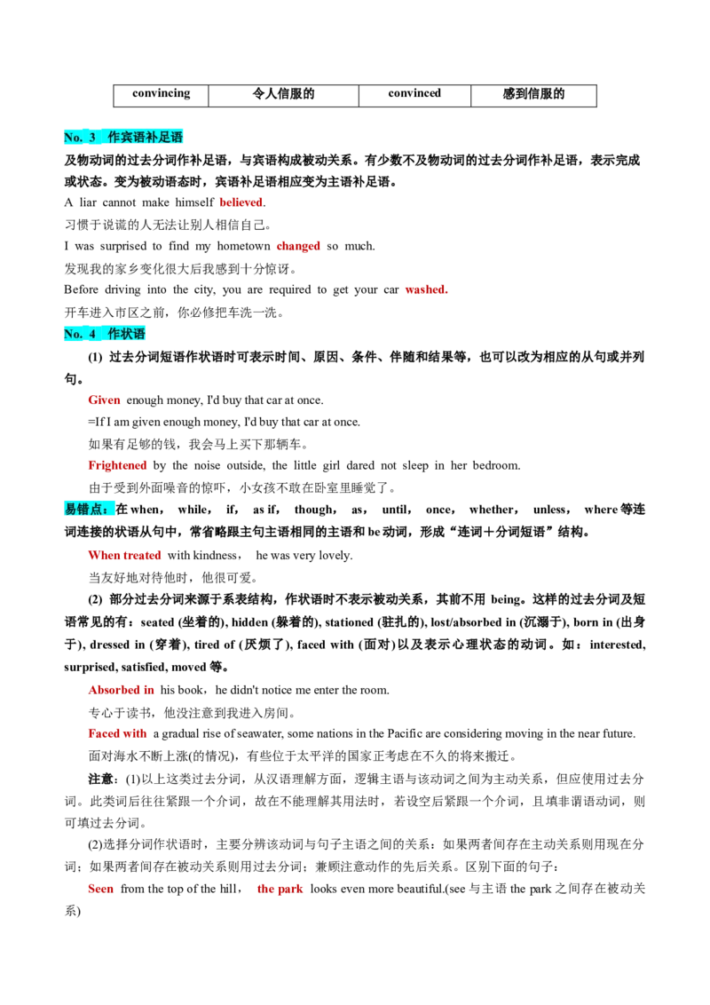 第10讲非谓语动词之分词（讲义）-2024年高考英语一轮复习讲练测（新教材新高考）（原卷版）_3.2025英语总复习_2024年新高考资料_1.2024一轮复习_第一-六部分