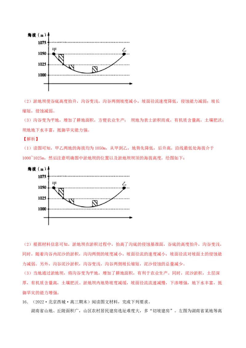 类型02地形剖面图（解析版）_9.2025地理总复习_2023年新高考复习资料_专项复习_2023年高考地理实践力之图形绘制或填涂类题型突破（新高考）