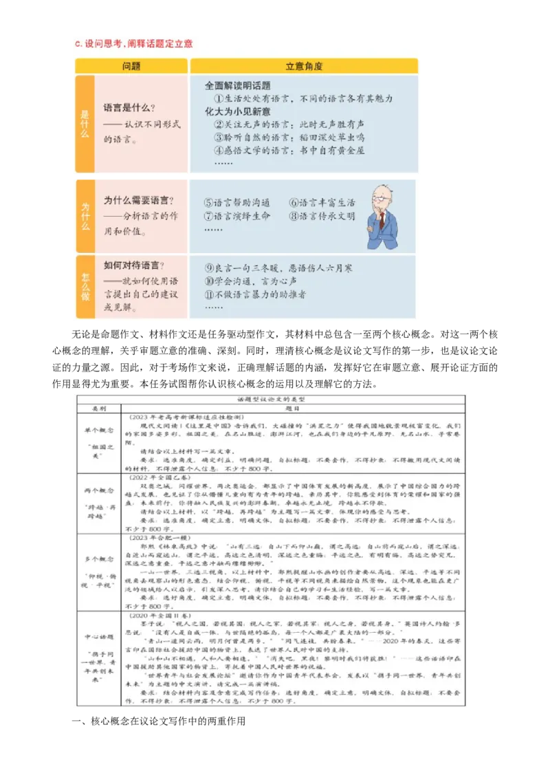 专题30九省联考热点单概念作文（讲义）-2024年高考语文二轮复习讲练测（新教材新高考）[h][43418889]_1.2025语文总复习_2024年新高考资料_2.2024二轮复习