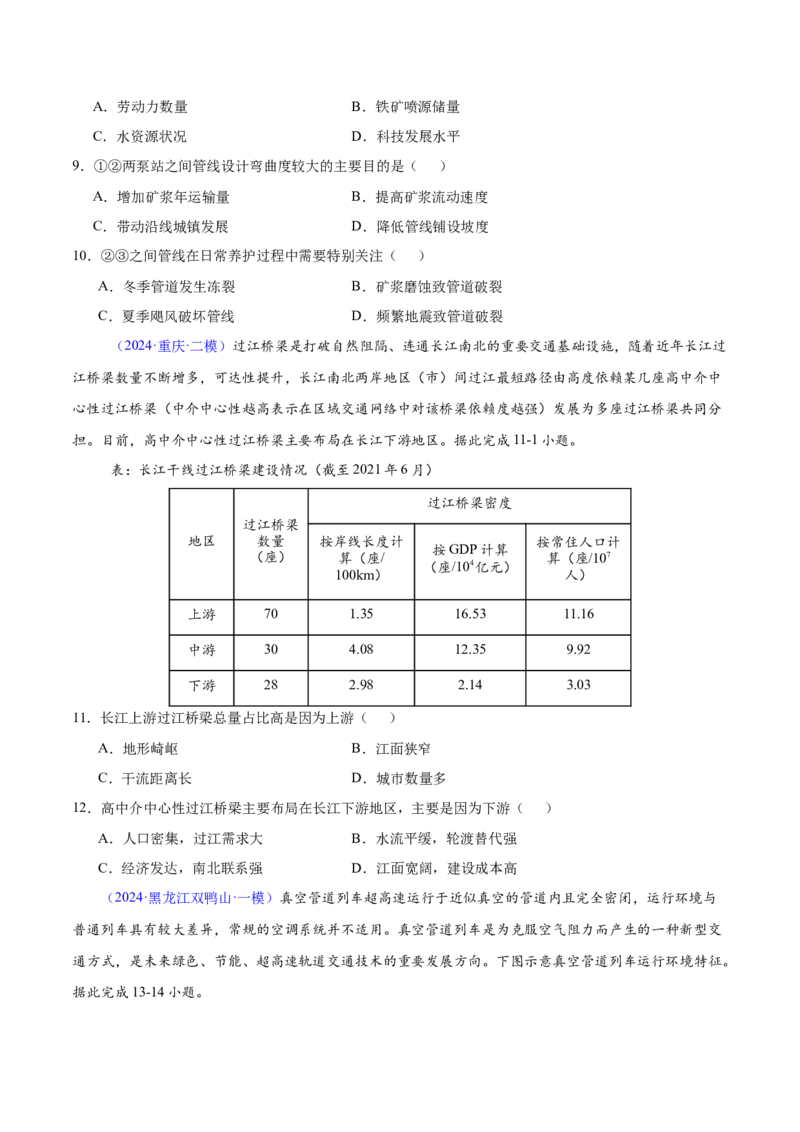 押题04交通建设与区域协同发展-备战2024年高考地理临考题型押题（辽宁卷）（原卷版）_9.2025地理总复习_2024年新高考资料_5.2024三轮冲刺