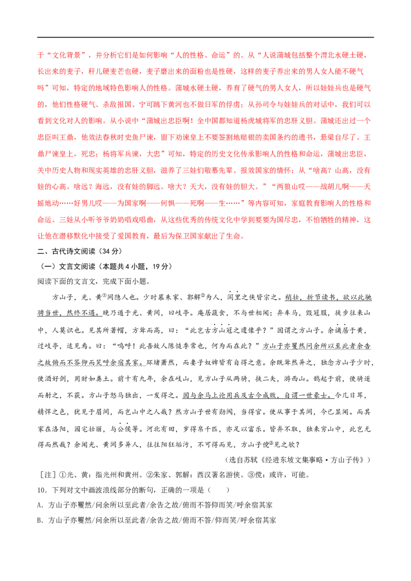 专题20综合检测卷（二）2023年高考语文毕业班二轮热点题型归纳与变式演练（全国通用）（解析版）_1.2025语文总复习_赠送：通用版（老高考）复习资料_二轮复习