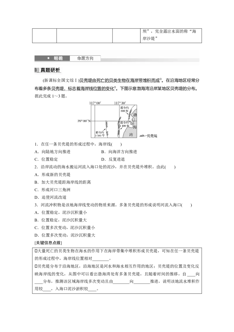 第一部分第三章第2讲课时20　海岸地貌与冰川地貌_9.2025地理总复习_2025年新高考资料_一轮复习_2025高考大一轮复习讲义+练习（完结）_2025高考大一轮复习地理（湘教版）_大一轮复习讲义