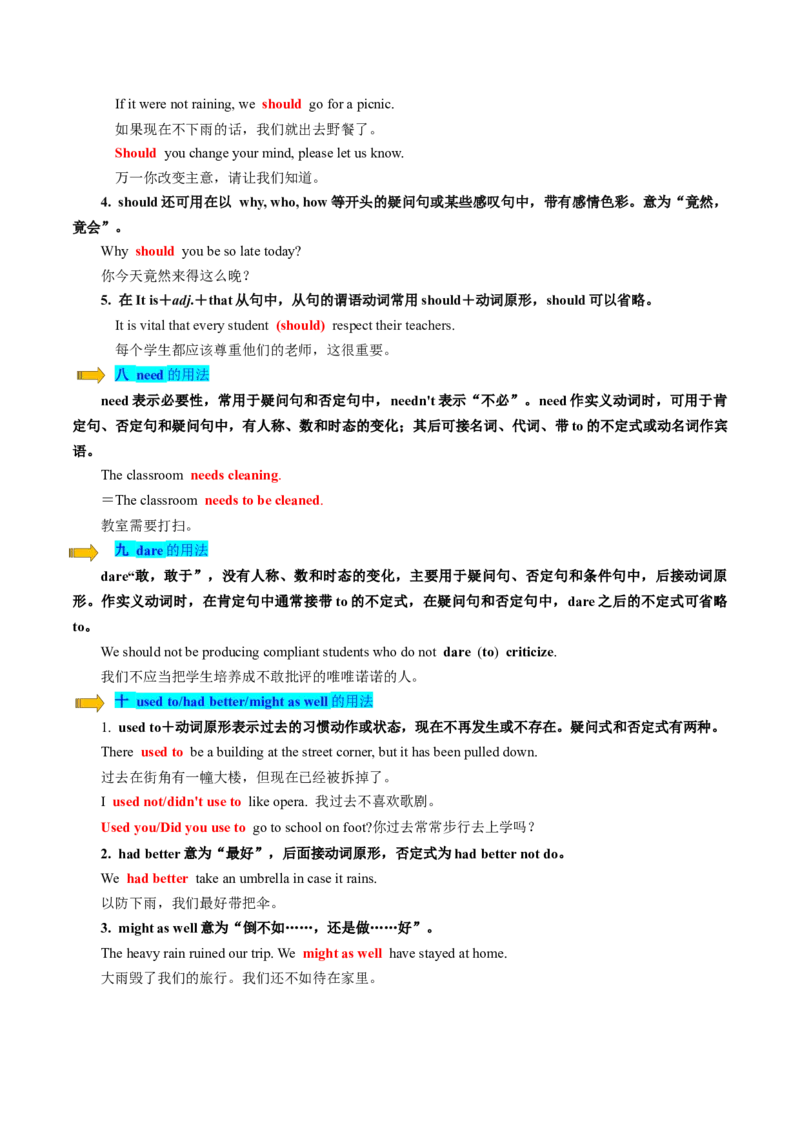 第10讲情态动词（讲义）（解析版）_3.2025英语总复习_2025年新高考资料_一轮复习_2025年高考英语一轮复习讲练测（新教材新高考，含2024年高考真题）_语法