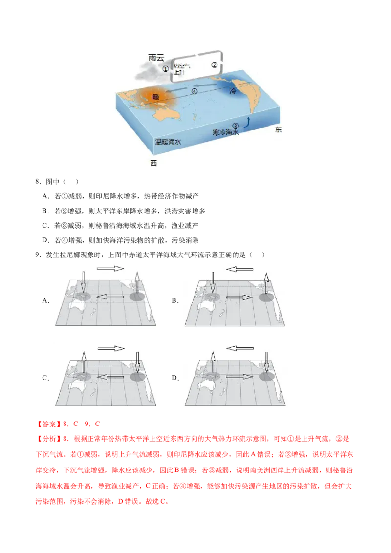 地理微考点：沃克环流vs厄尔尼诺vs拉尼娜现象-备战2023年高考总复习地理微考点狙击与专项突破(2)_9.2025地理总复习_2023年新高考复习资料_专项复习_先导辑