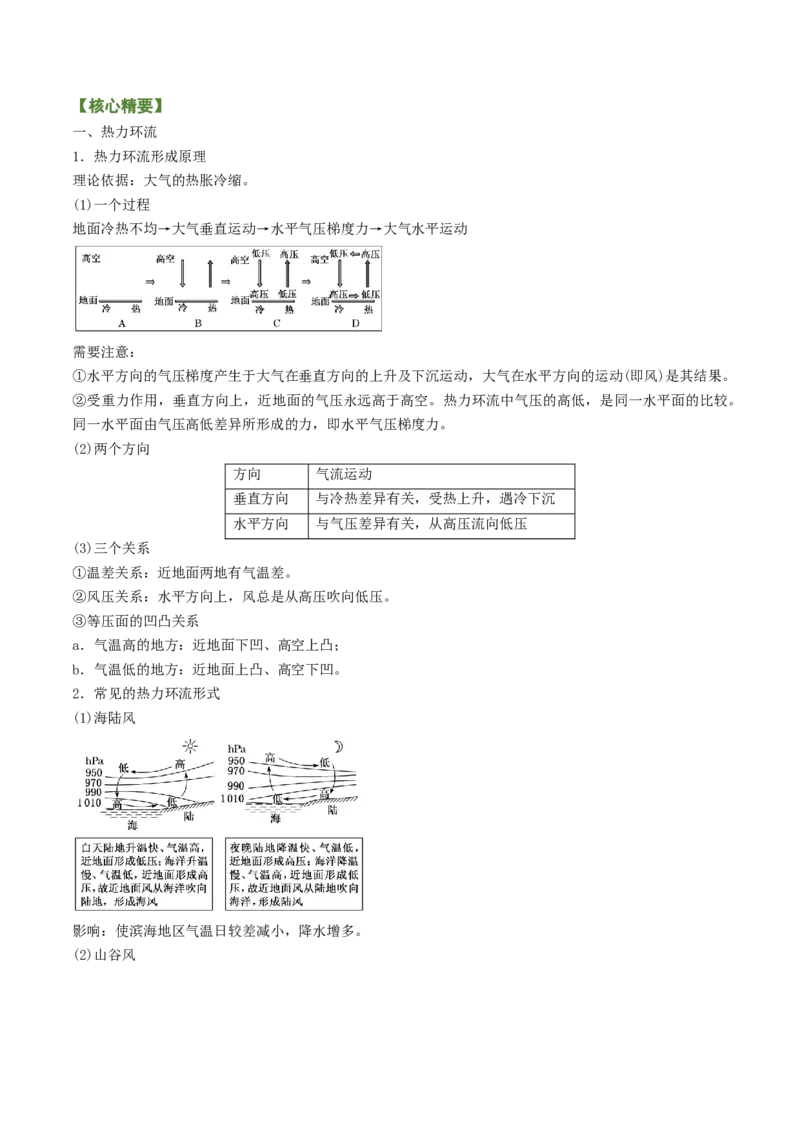 专题02大气运动规律（讲义）（word版）-高频考点解密2023年高考地理二轮专题复习课件+讲义+分层训练（新高考专用）_9.2025地理总复习_2023年新高考复习资料_二轮复习