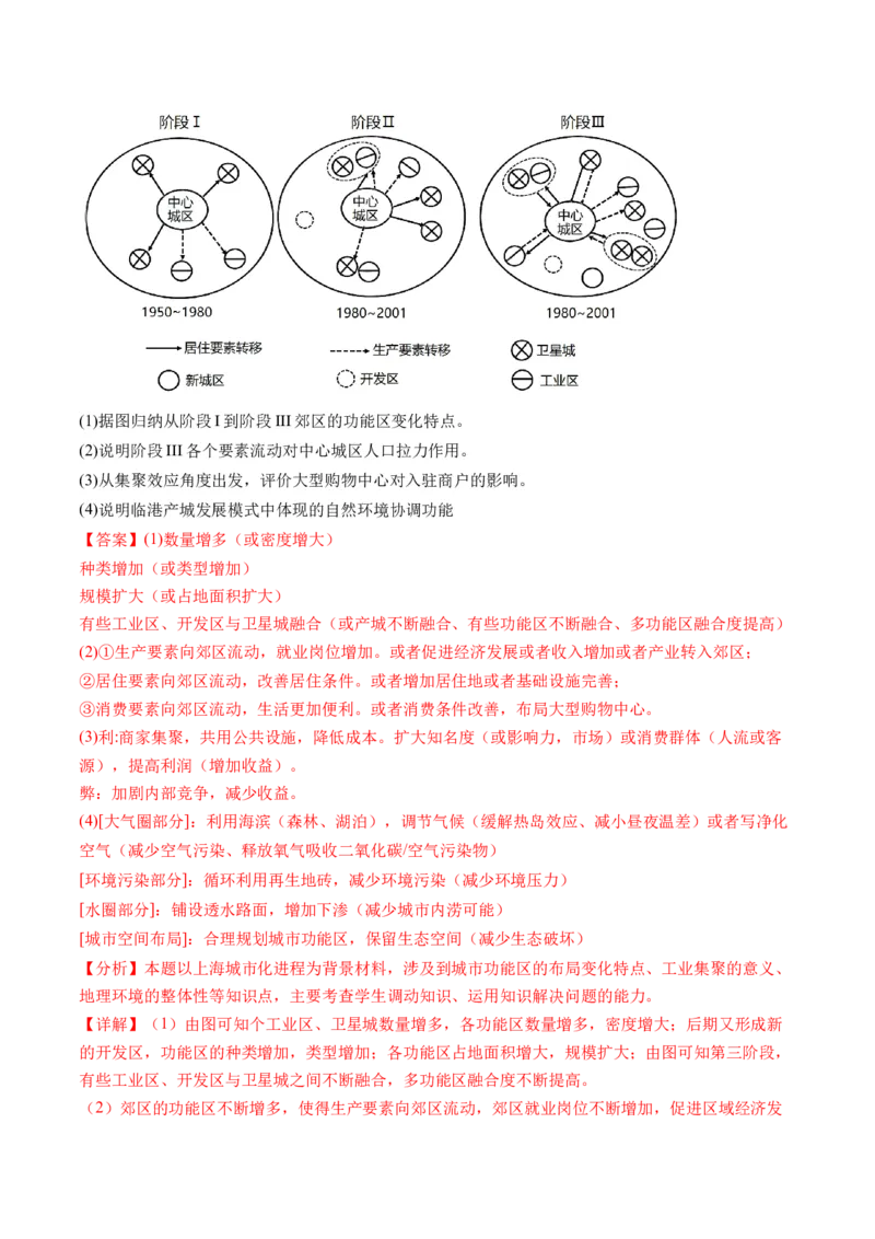 专题08人口与城市（练习）（解析版）_9.2025地理总复习_2024年新高考资料_2.2024二轮复习_2024年高考地理二轮复习讲练测（新教材新高考）