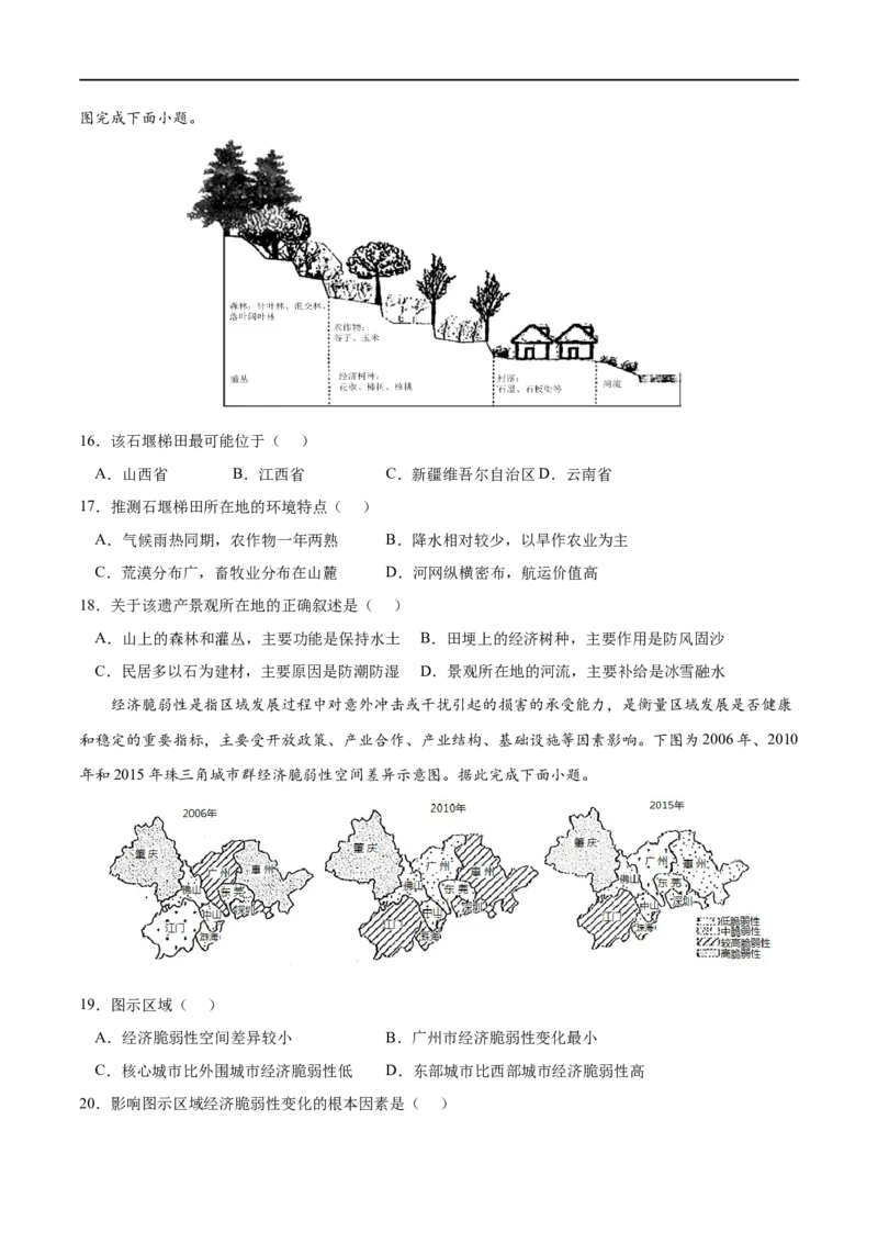 专题17区域与区域发展-2023年高考地理一轮复习小题多维练（原卷版）_9.2025地理总复习_2023年新高考复习资料_一轮复习_2023年高考地理一轮复习小题多维练（新高考专用）_区域与区域发展