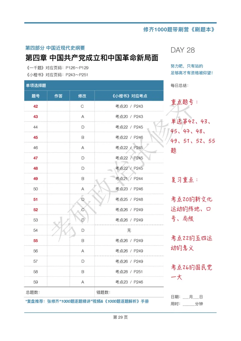 DAY28修齐1000题刷题本答案版免费分享_考研_16.2026考研政治清北成硕_00.电子讲义_张修齐肖1000带刷