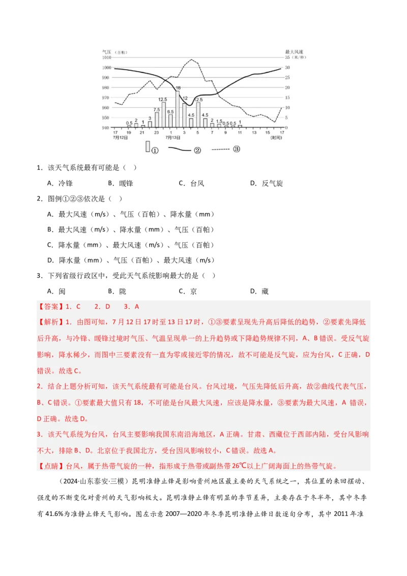考点巩固卷05地球上的大气-2025年高考地理一轮复习考点通关卷（新高考通用）（解析版）_9.2025地理总复习_2025年新高考资料_一轮复习_2025年高考地理一轮复习考点通关卷（新高考通用）