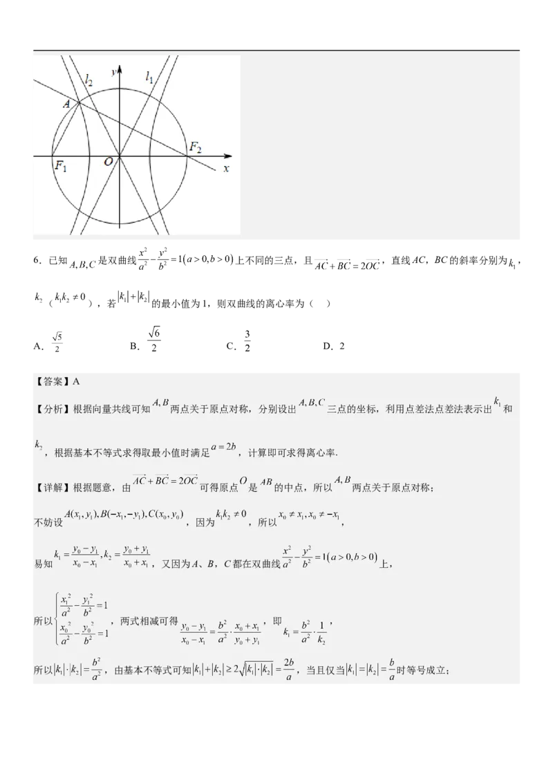 专题21双曲线分层训练（解析版）_2.2025数学总复习_2023年新高考资料_二轮复习_考点2023年高考数学二轮复习讲义+训练（新高考专用）