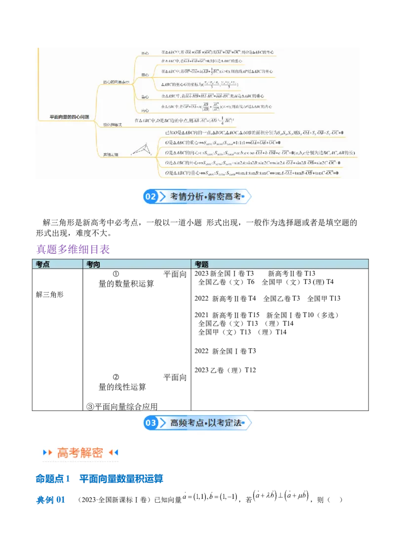 专题3.4平面向量及其应用（解析版）_2.2025数学总复习_2024年新高考资料_2.2024二轮复习_高频考点解密2024年高考数学二轮复习高频考点追踪与预测（新高考专用）