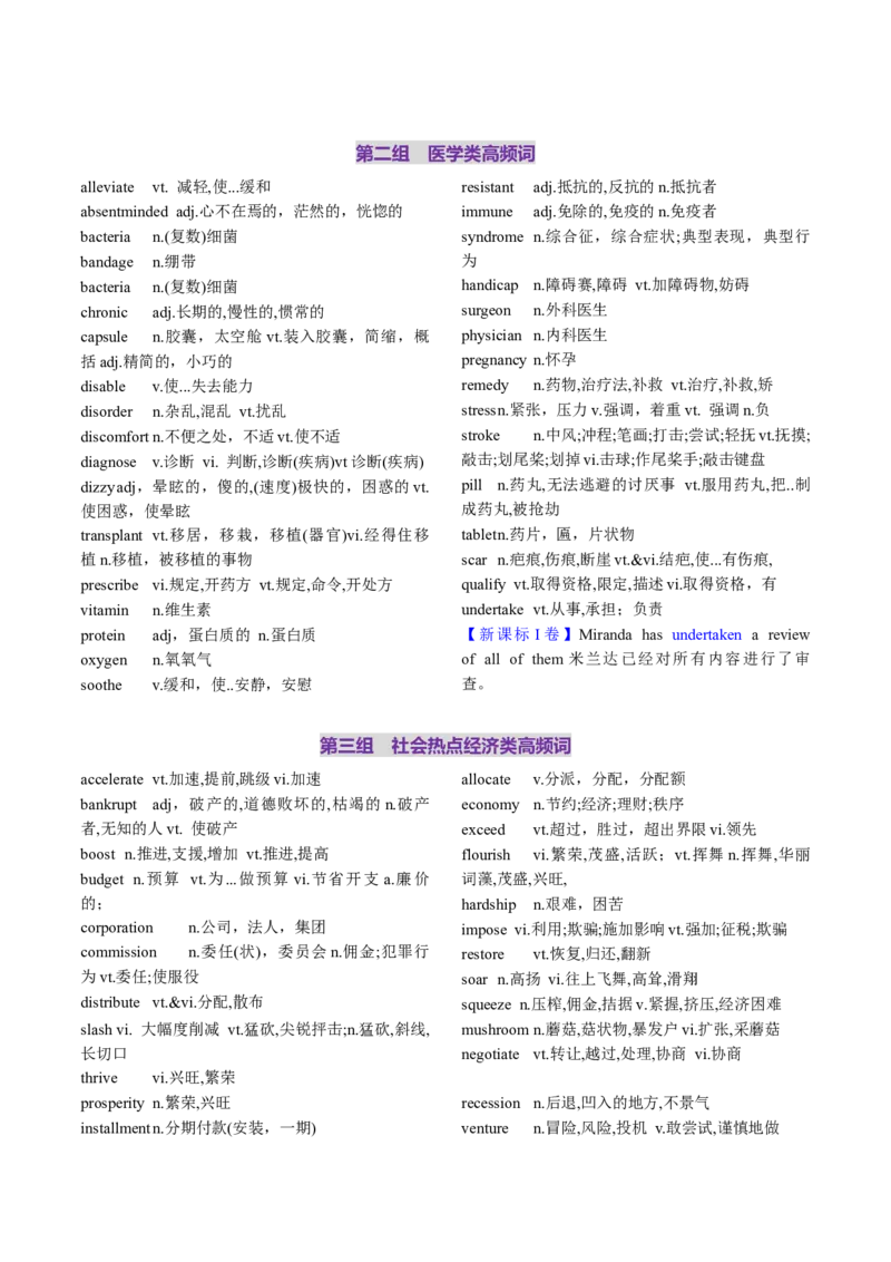 第04讲高考阅读理解高频单词+阅读主题分类压轴词汇背诵+检测-（讲义）（背诵版）_3.2025英语总复习_2025年新高考资料_一轮复习_词汇