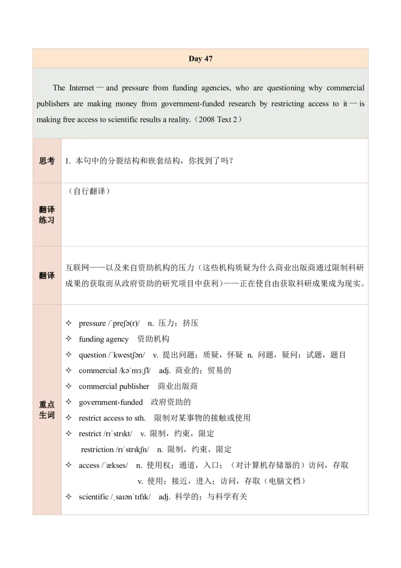 25田静每日一句41-60_考研_英语_02.田静_25田静《每日一句》笔记汇总_25田静《每日一句》1--160