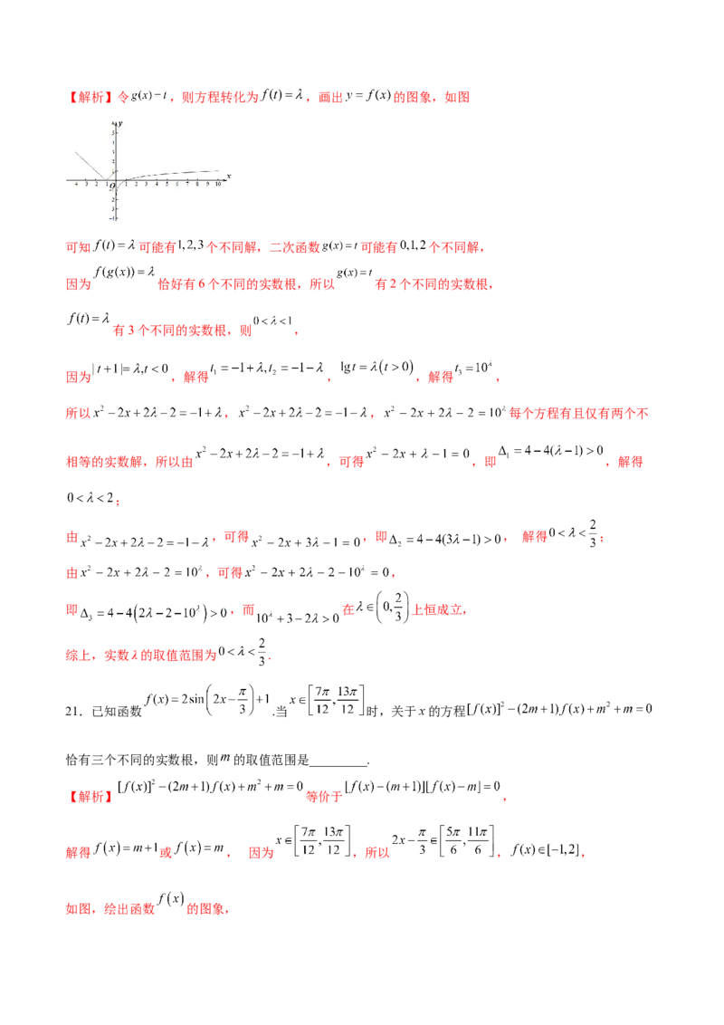 专题20函数嵌套问题(解析版)_2.2025数学总复习_2023年新高考资料_专项复习_2023年新高考数学函数重点突破（新高考专用）