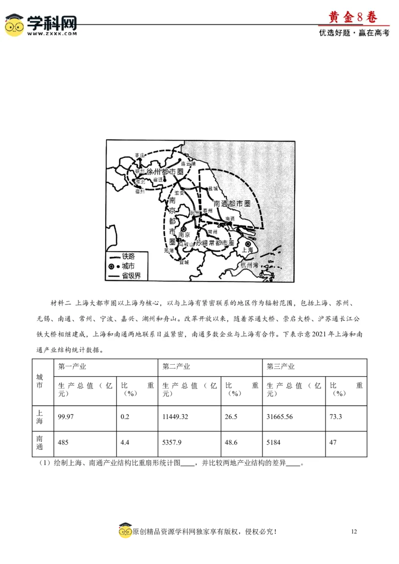 黄金卷03-赢在高考&middot;黄金8卷备战2024年高考地理模拟卷（江苏专用）（解析版）_9.2025地理总复习_2024年新高考资料_4.2024高考模拟预测试卷