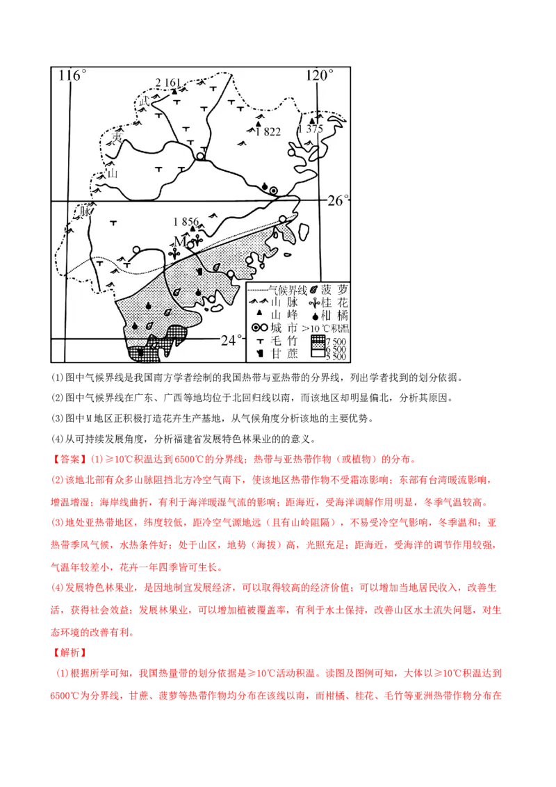 类型22区域地理（解析版）_9.2025地理总复习_2023年新高考复习资料_专项复习_2023年高考地理实践力之图形绘制或填涂类题型突破（新高考）