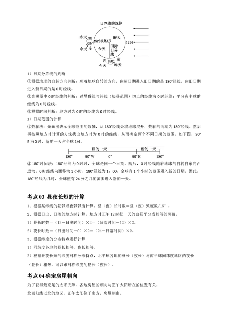 专题03地球运动-口袋书2024年高考地理一轮复习知识清单_9.2025地理总复习_2024年新高考资料_1.2024一轮复习_2024年高考地理一轮复习知识清单