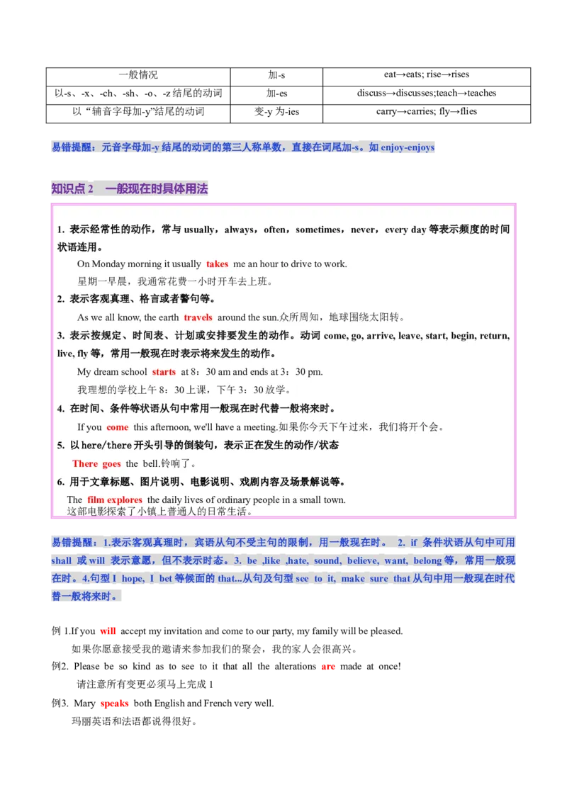 第14讲动词时态之一般时（讲义）（原卷版）_3.2025英语总复习_2025年新高考资料_一轮复习_2025年高考英语一轮复习讲练测（新教材新高考，含2024年高考真题）_语法