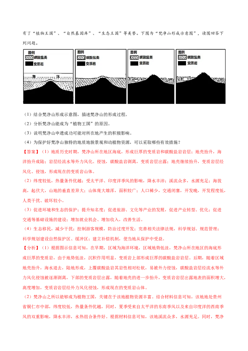 地理微考点：地质作用、地壳运动、地质构造、构造地貌-备战2023年高考总复习地理微考点狙击与专项突破_9.2025地理总复习_2023年新高考复习资料_专项复习_先导辑