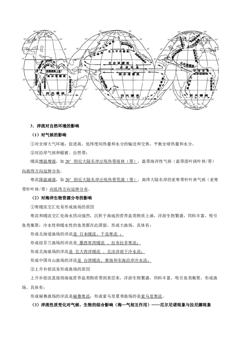 重难点11海洋环境与人类-2024年高考地理热点&middot;重点&middot;难点专练（上海新高考专用）（原卷版）_9.2025地理总复习_2024年新高考资料_3.2024专项复习