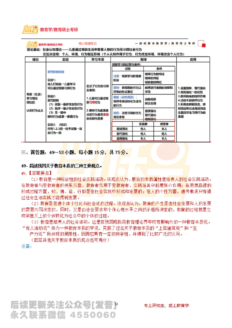 2024教育学基础综合311统考真题免费分享_考研_11.311教育学历年真题