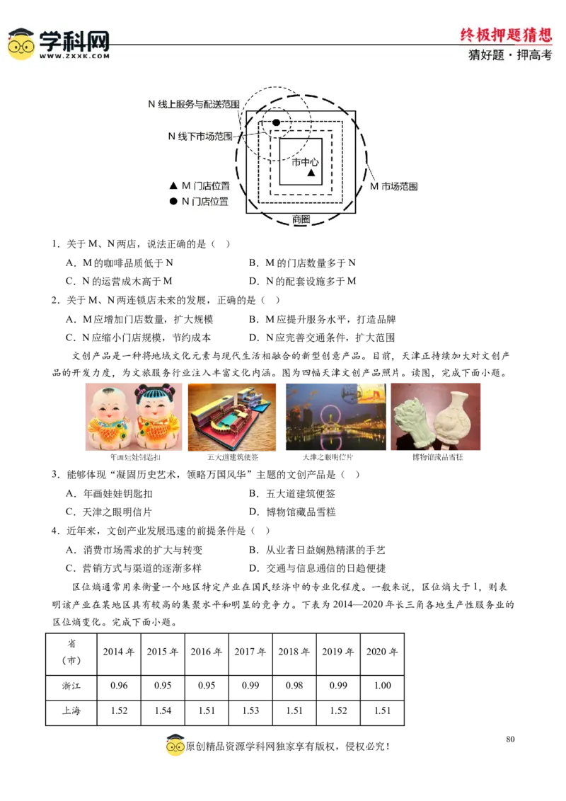 地理-2024年高考终极押题猜想（原卷版）_9.2025地理总复习_2024年新高考资料_5.2024三轮冲刺_地理-2024年高考终极押题猜想