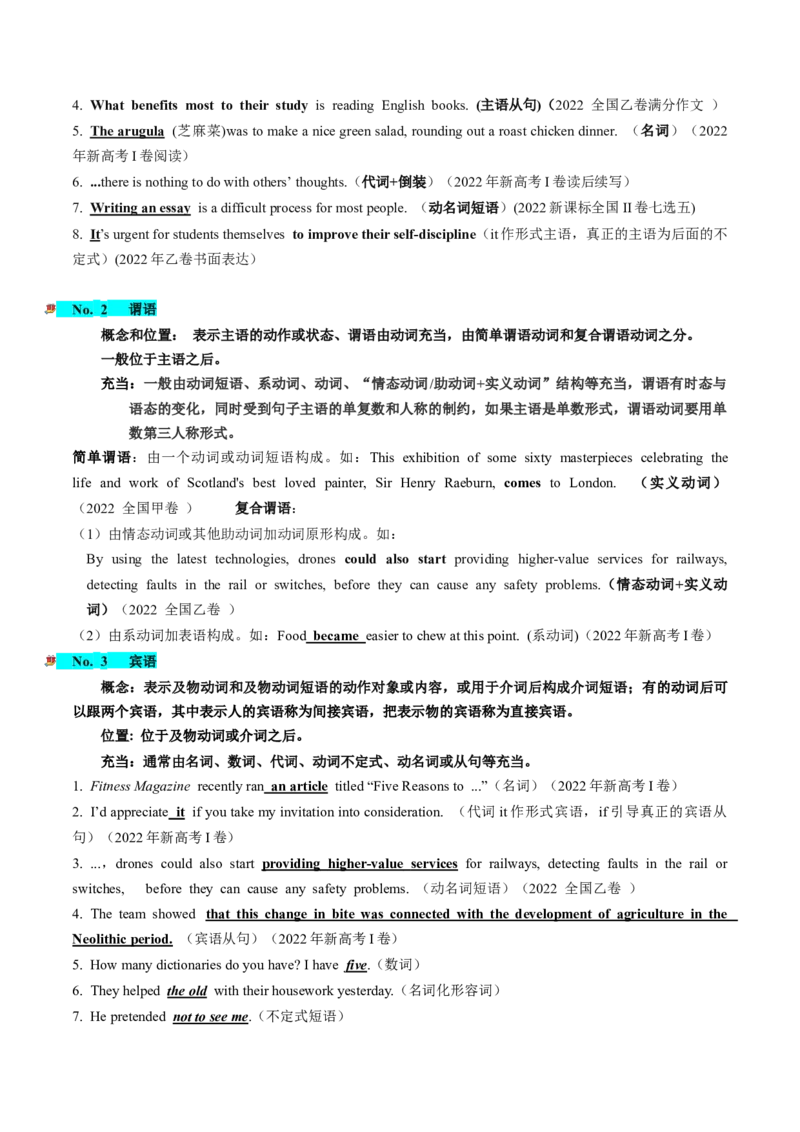 第08讲句子成分+基本句型+句子种类+长难句（讲义）-2024年高考英语一轮复习讲练测（新教材新高考）（解析版）_3.2025英语总复习_2024年新高考资料_1.2024一轮复习_第一-六部分