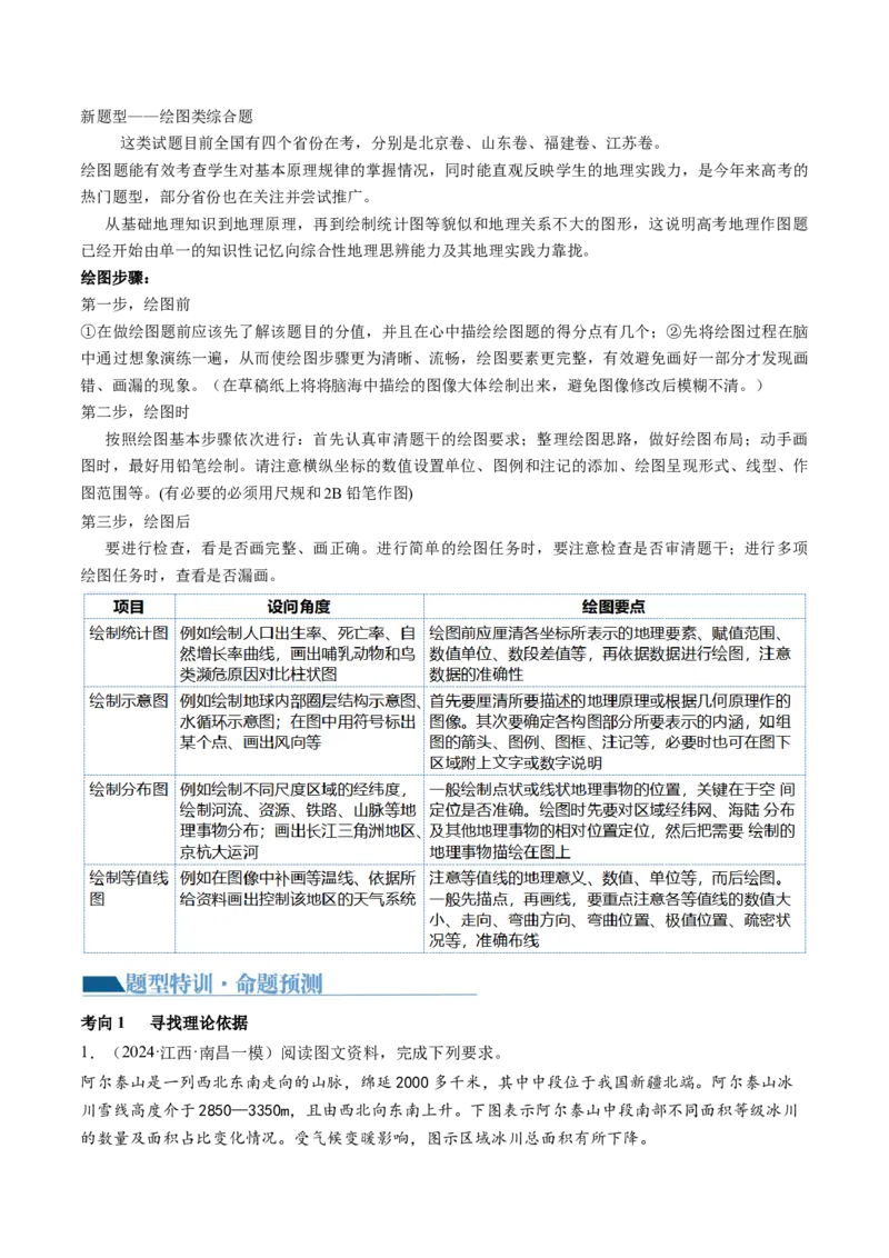 专题2新高考新题型攻略（讲义）（原卷版）_9.2025地理总复习_2024年新高考资料_2.2024二轮复习_2024年高考地理二轮复习讲练测（新教材新高考）_攻略