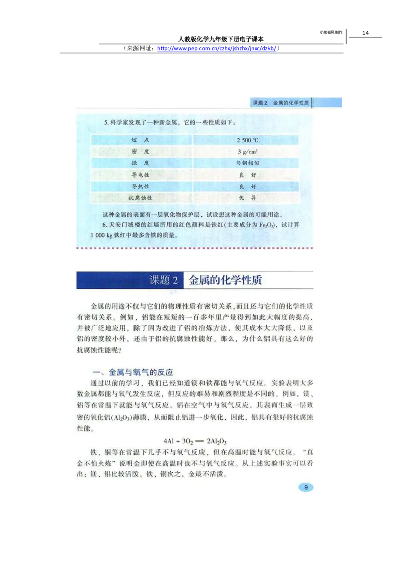 人教版化学九年级下册电子课本(1)_教资初高中_教资面试2025教资面试备考资料合集_教资面试资料合集_2025教资面试资料_25上教资面试-小学资料包_20教材：全册_初中_初中化学