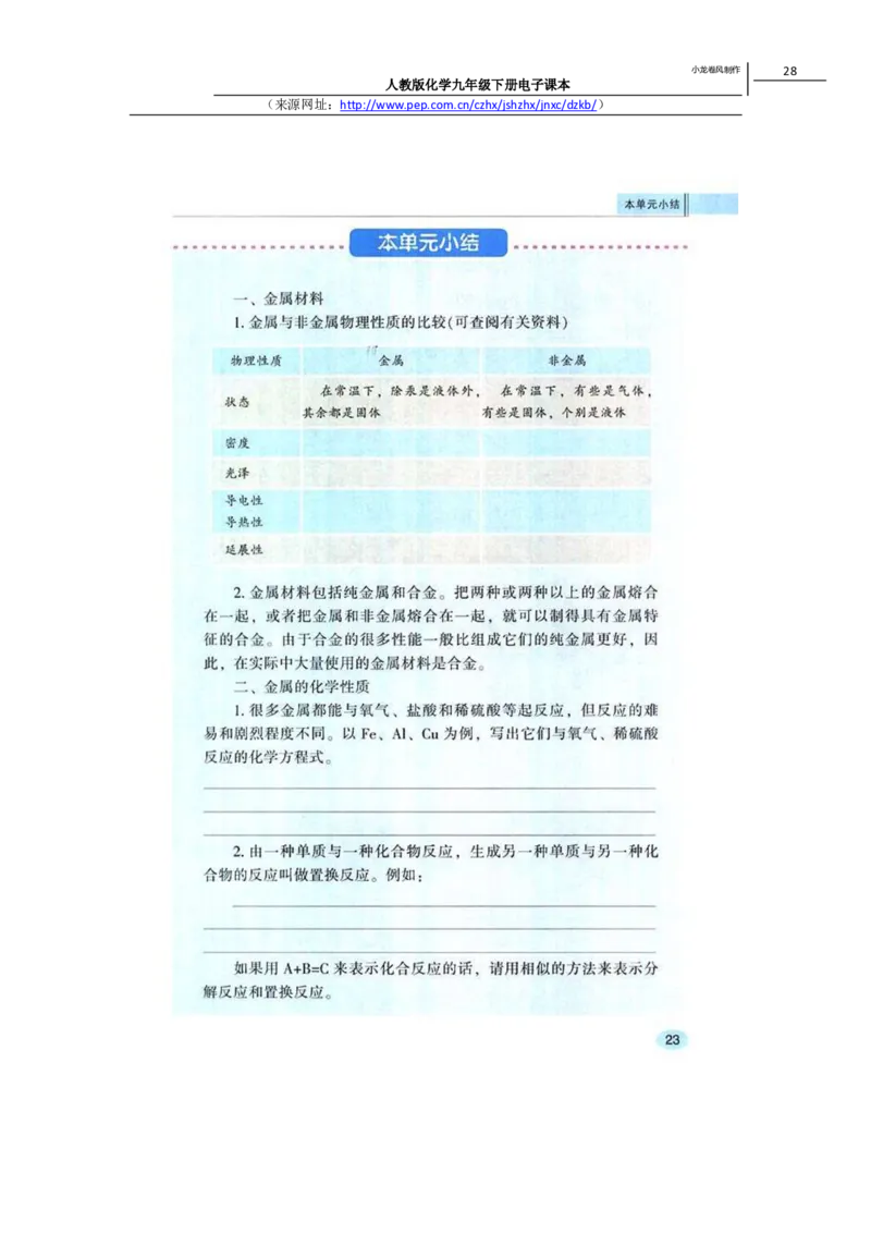 人教版化学九年级下册电子课本(1)_教资初高中_教资面试2025教资面试备考资料合集_教资面试资料合集_2025教资面试资料_25上教资面试-小学资料包_20教材：全册_初中_初中化学