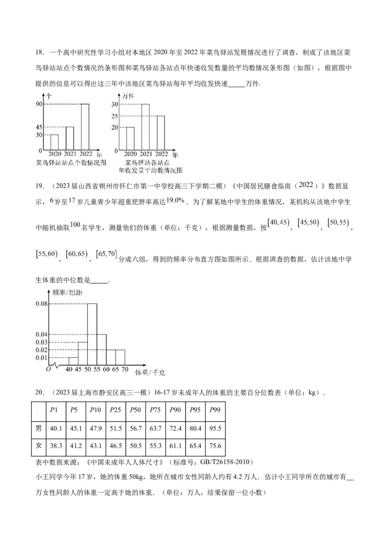 专题26统计图表的应用（原卷版）_2.2025数学总复习_2024年新高考资料_1.2024一轮复习_2024年高考数学热点难点特色专题分题型强化训练（新高考专用）