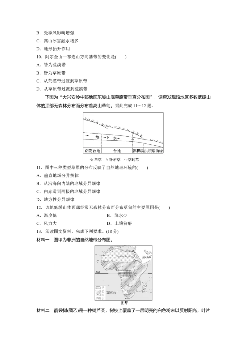 第六章　第2讲　训练37　陆地地域分异规律　地方性分异规律_9.2025地理总复习_2025年新高考资料_一轮复习_2025高考大一轮复习讲义+练习（完结）_2025高考大一轮复习地理（人教版）