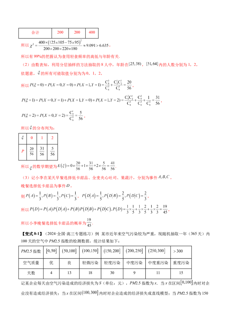 专题21概率与统计的综合运用（13大核心考点）（讲义）（解析版）_2.2025数学总复习_2024年新高考资料_2.2024二轮复习_2024年高考数学二轮复习讲练（新教材新高考）