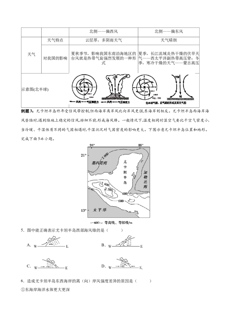专题4地球上的大气（讲义）（原卷版）_9.2025地理总复习_2024年新高考资料_3.2024专项复习_备战2024年高考地理总复习专题考点+微专题集成讲练辑