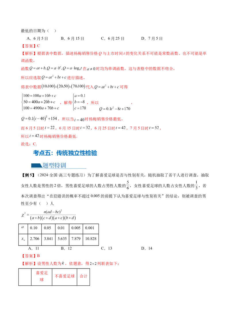 专题20概率与统计常考小题归类（15大核心考点）（讲义）（解析版）_2.2025数学总复习_2024年新高考资料_2.2024二轮复习_2024年高考数学二轮复习讲练（新教材新高考）