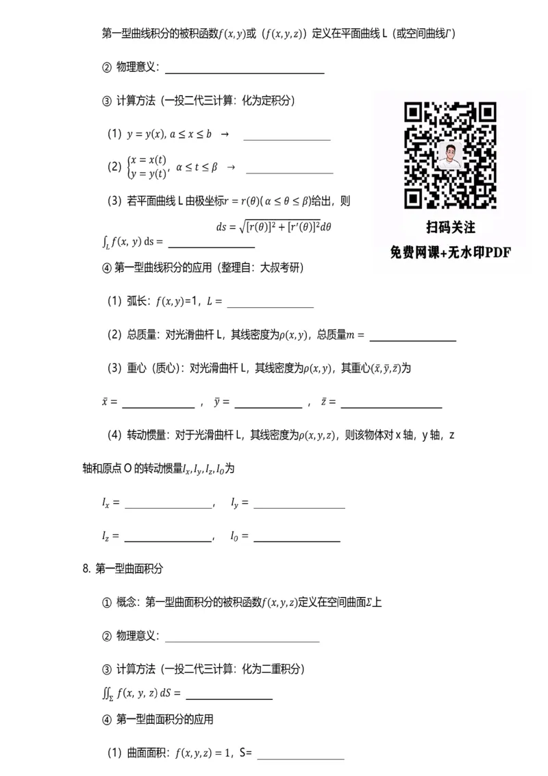 数学公式（数一专题）-默写版_考研_数学_00.公式_25《数学公式》总结_高数公式_5.数学一专题