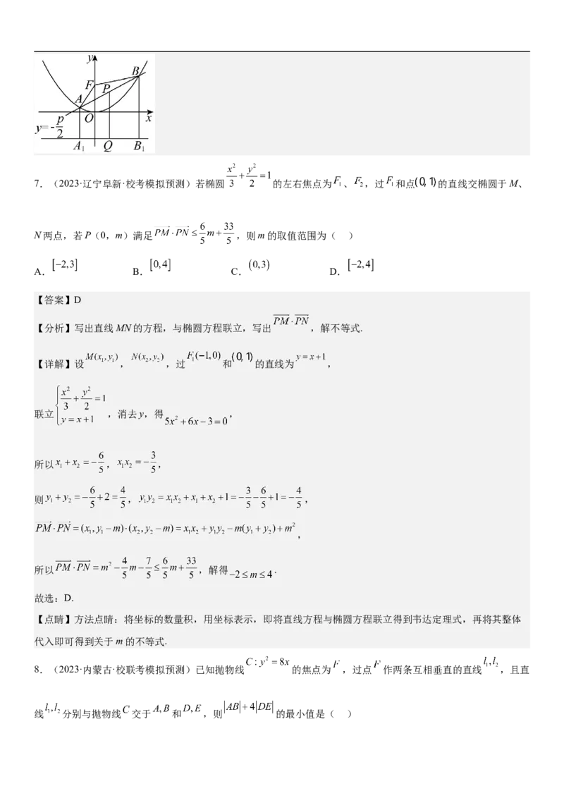 专题23圆锥曲线的综合问题（定值最值范围）（解析版）_2.2025数学总复习_2023年新高考资料_二轮复习_考点2023年高考数学二轮复习讲义+训练（新高考专用）