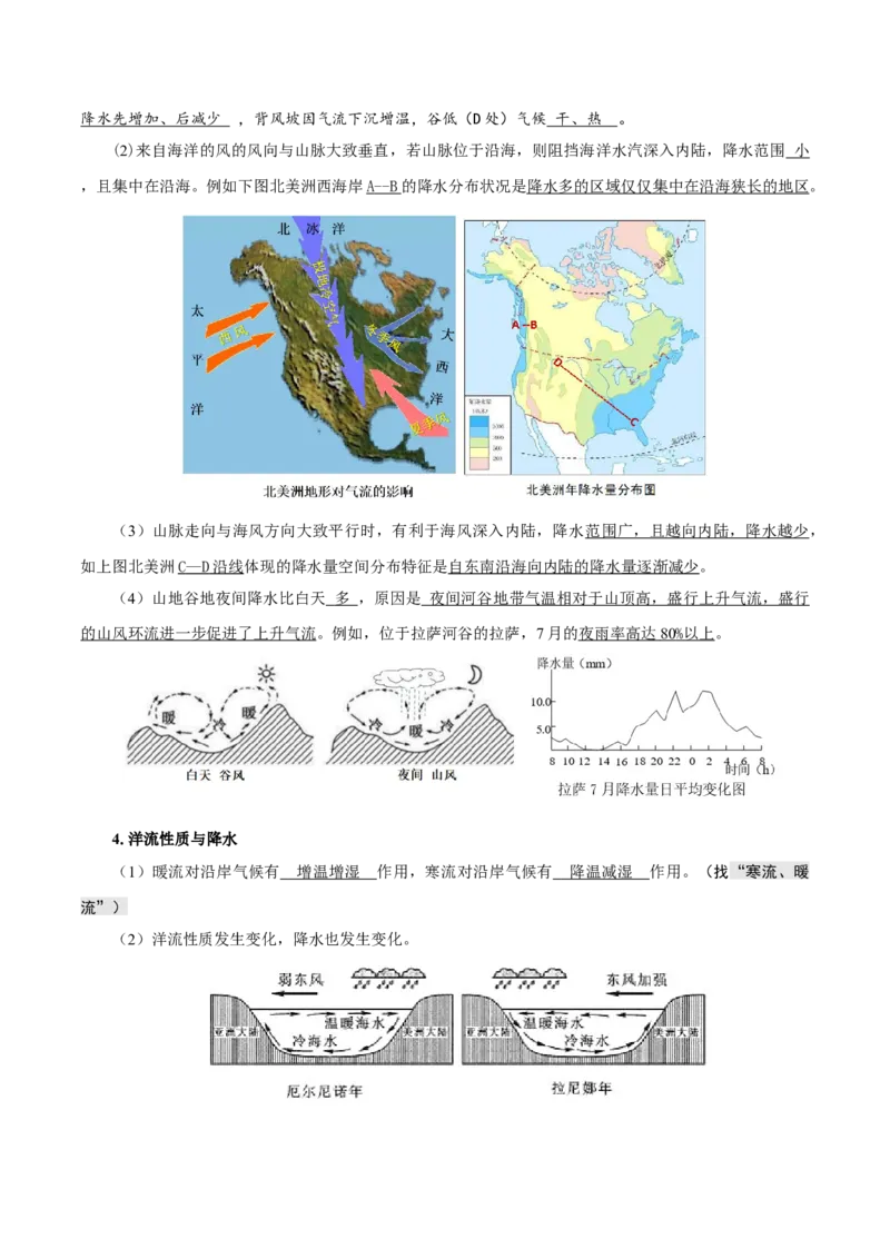 重难点06降水因素与影响、水分资源与植被农业水资源、旱灾涝灾雪灾-2024年高考地理热点&middot;重点&middot;难点专练（上海新高考专用）（解析版）_9.2025地理总复习_2024年新高考资料