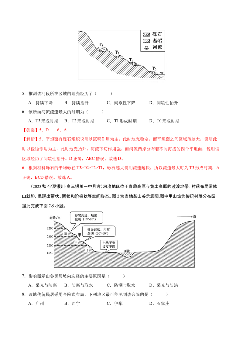 专题6地貌（练习）（解析版）_9.2025地理总复习_2024年新高考资料_3.2024专项复习_备战2024年高考地理总复习专题考点+微专题集成讲练辑