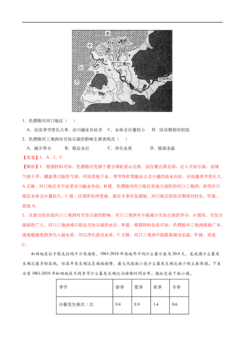 考点02生态脆弱区的综合治理-2023年高考地理一轮复习小题多维练（解析版）_9.2025地理总复习_2023年新高考复习资料_一轮复习_2023年高考地理一轮复习小题多维练（新高考专用）